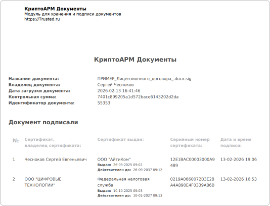 Пример протокола документа