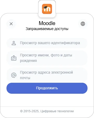 Запрос доступа к данным профиля в виджете входа Trusted.ID