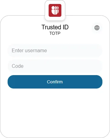 Пример виджета входа для TOTP-идентификатора Trusted.ID