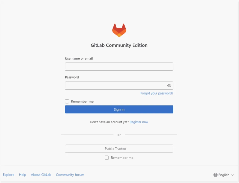Виджет входа GitLab