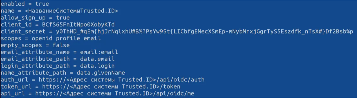 Настройка конфигурационного файла Grafana