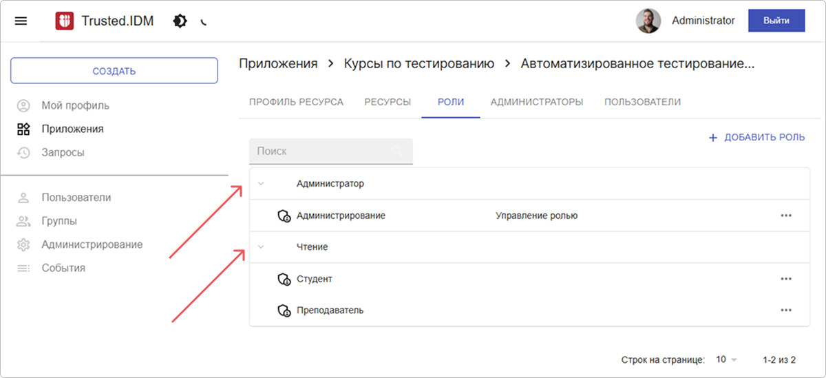 Категории роли
