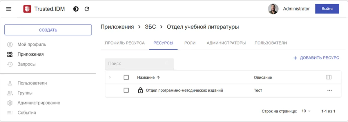 Список ресурсов