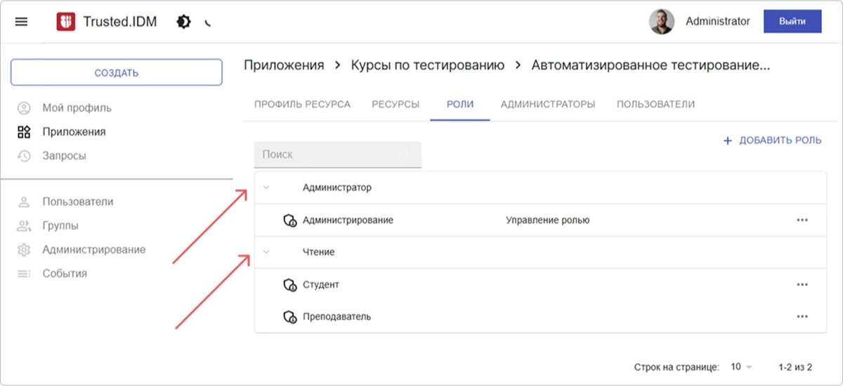Категории роли