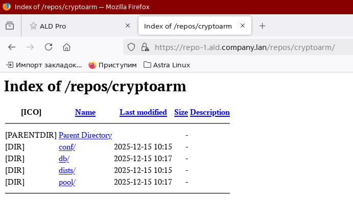Рисунок 29. Структура опубликованного репозитория ПО